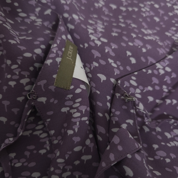 J. Crew Printed Rayon Purple Tie Back Dress Size 6 - Picture 11 of 12